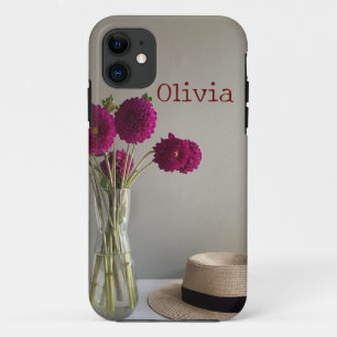  Originele Dahlia-Foto +Custom Naam iPhone 11 Hoesje