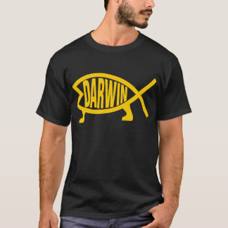Originele Darwin Fish (Mustard) T-shirt