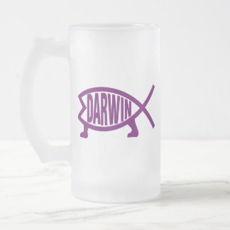 Originele Darwin Fish (Violet) Matglas Bierpul