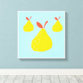 Originele eenvoudige kunst drie peren canvas print (Insitu (Houten vloer))