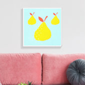 Originele eenvoudige kunst drie peren canvas print (Insitu (Woonkamer))