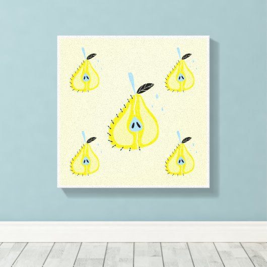 Originele Eenvoudige Kunst Pear Canvas Prints (Insitu (Houten vloer))