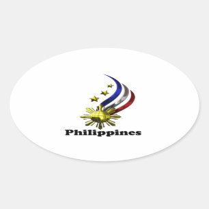 Originele Filipijnse Logo. Mabuhay Pilipinas! Ovale Sticker