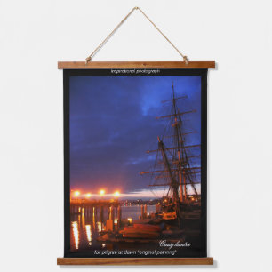 Originele foto voor Pilgrim, bij dageraad schilder Hangend Wandkleed