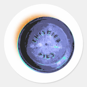 Originele Frisbee Pie Tin Pop-Art Ronde Sticker