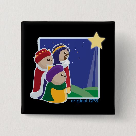 Originele GPS Vierkante Button 5,1 Cm (Voorkant)