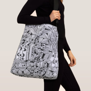 Originele handgemaakte Doodles Big Bag Crossbody Tas