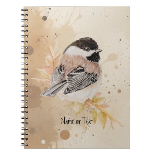 Originele handgeschilderde waterverf mees vogel notitieboek