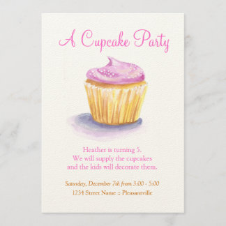 Originele illustratie Cupcake-uitnodigingen Kaart