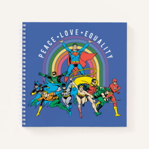 Originele Justice League - Peace, Love, Equality Notitieboek