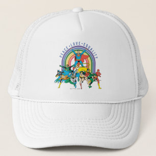 Originele Justice League - Vrede, Liefde, Gelijkhe Trucker Pet