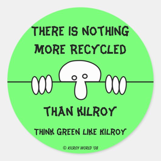 Originele Kilroy Groene Sticker (Voorkant)