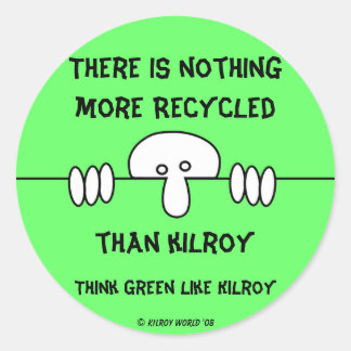 Originele Kilroy Groene Sticker