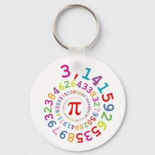 Originele kleuren spiraal van cijfers Pi nummer 3, Sleutelhanger