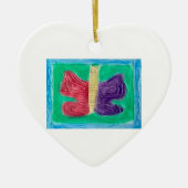 Originele kleurrijke vlinder, jonge kunstenaar | keramisch ornament (Voorkant)
