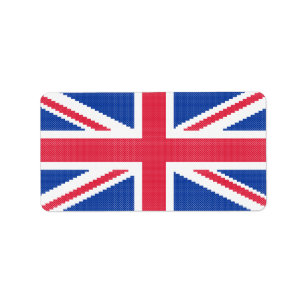 Originele kruisstitch Design Union Jack Etiket