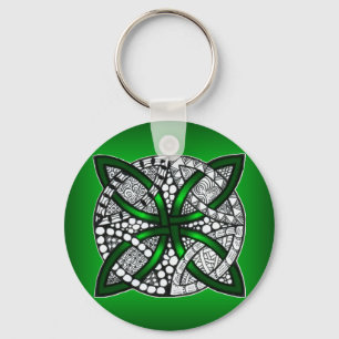 Originele Kunst Celtic Knot Green Sleutelhanger