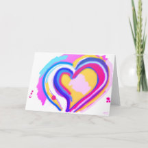ORIGINELE KUNST RAINBOW HEART Vouwbare Wenskaart