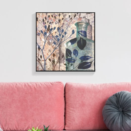 Originele Kunstwerk flesjes & Foliage Canvas Afdruk (Insitu (Woonkamer))
