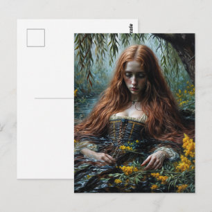 Originele kunstwerk 'Ophelia half ondergedompeld' Briefkaart