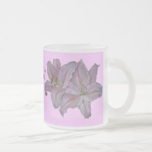 Originele Lillies roze bloemblaadjes Matglas Koffiemok