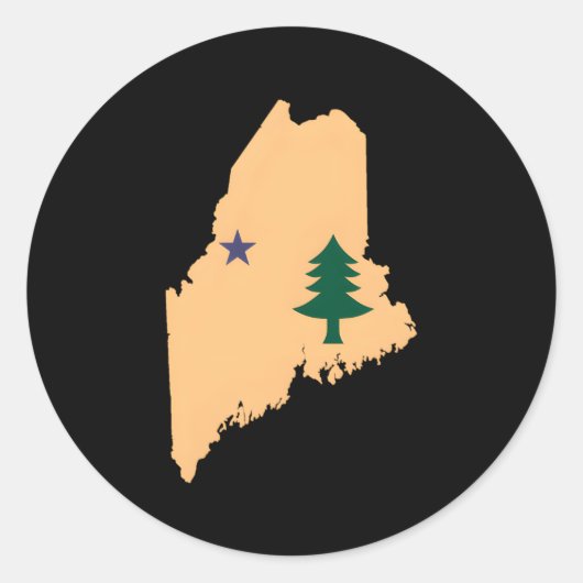 Originele Maine State vlag Noord-New England Dir Ronde Sticker (Voorkant)