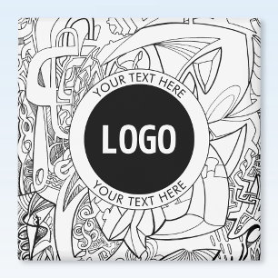 Originele moderne lijnkunst en uw Logo Magneet