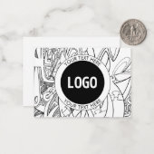 Originele moderne lijnkunst en uw Logo Notitiekaartje (Voorkant / Achterkant in situ)