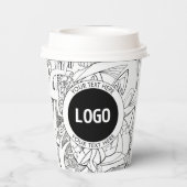 Originele moderne lijnkunst en uw Logo Papieren Bekers (Achterkant)