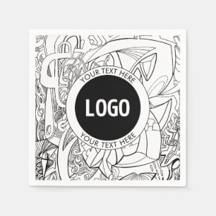 Originele moderne lijnkunst en uw Logo Servet