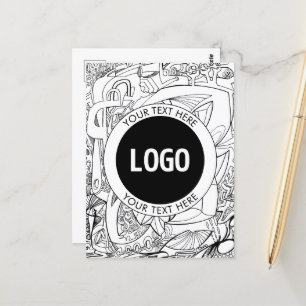 Originele moderne lijnkunst & uw logo briefkaart