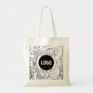 Originele moderne lijnkunst & uw logo tote bag