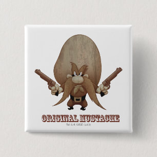 Originele Mustache Vierkante Button 5,1 Cm