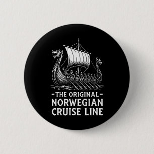 Originele Noorse Cruise Line Viking Humor Grappig Ronde Button 5,7 Cm