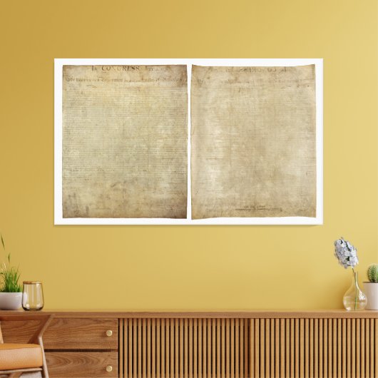 ORIGINELE onafhankelijkheidsverklaring voor en ach Canvas Afdruk (Insitu (Woonkamer))