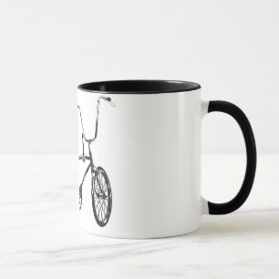 Originele oude schoolfiets mok