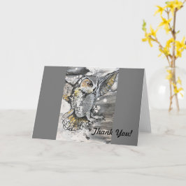 Originele Owl Art Hartelijk dank - blanco binnenin Kaart
