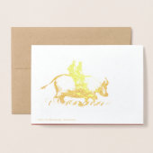 Originele Ox Kinderen schilderen Lunar 2021 Luxe G Folie Kaarten (Met envelop)