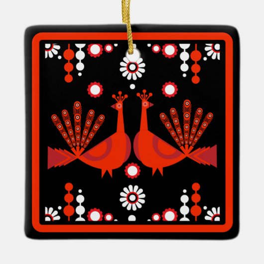 Originele Peacock Art Home Decor Keramisch Ornament (Voorkant)