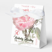 Originele Pioen waterverven 50e Verjaardag TOFB Bedankdoosjes (Voorkant Zijde)