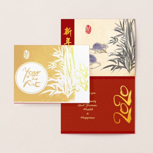 Originele Rats Bamboe schilderij 2020 Luxe Folie G Folie Kaarten (Display)