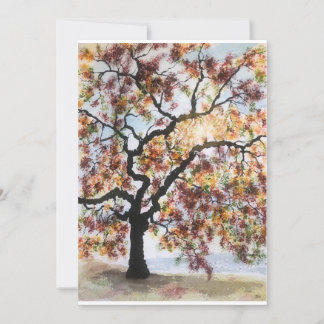 Originele rode boomkunst op blanco kaart