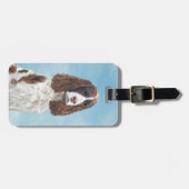 Originele schilderkunst van Engelse Springer Spani Bagagelabel (Voorkant horizontaal)