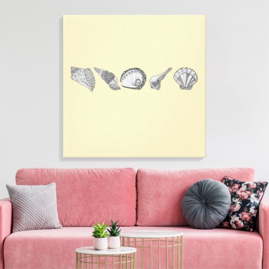 Originele Seashell Art Kies uw kleur Canvas Afdruk (Insitu (Woonkamer))