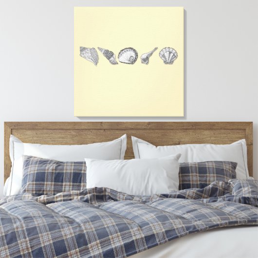 Originele Seashell Art Kies uw kleur Canvas Afdruk (Insitu (Slaapkamer))
