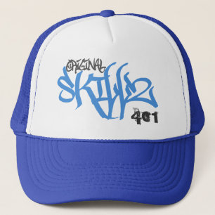 Originele Skillz-Logo (nieuw blauw) Trucker Pet