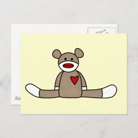 Originele Sock Monkey Tshirts en cadeaus Briefkaart (Voorkant / Achterkant)