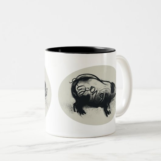 Originele Speldtekening met 2019 Mok met twee tone (Voorkant rechts)