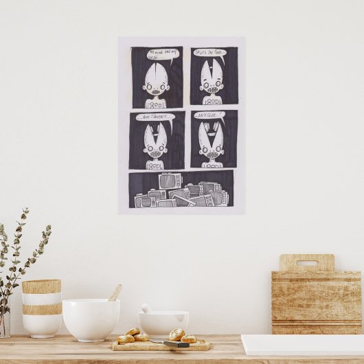 originele striptekening poster (Keuken)