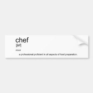 Originele tekst ontwerp CHEF definitie woordenboek Bumpersticker
